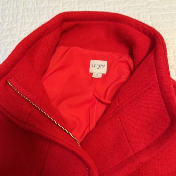 J. Crew red winter coat - pea coat - Picture 2 of 5
